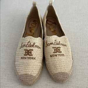 SAM EDELMAN Karla Espadrille Slip On, Linen Raffia, Size 9.5, NWOT Floor display